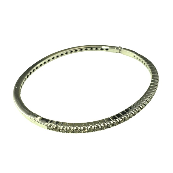 18 Karat White Gold Champagne Diamond Bangle Bracelet #20788 - Picture 4 of 8